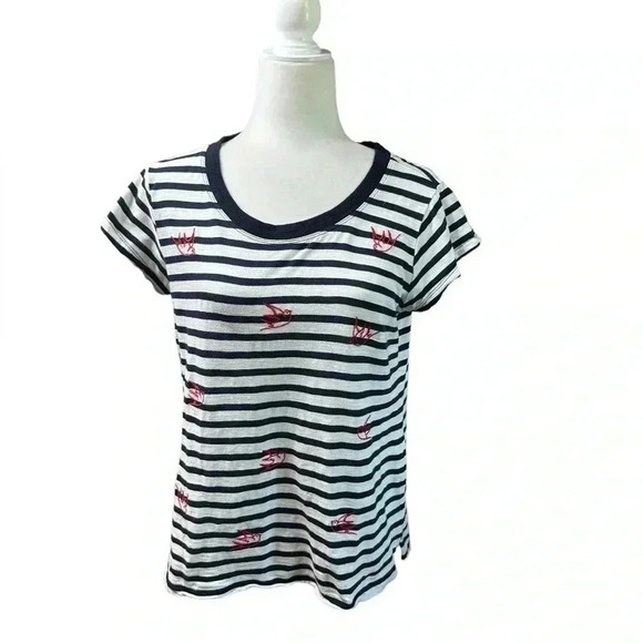 CAbi Aviation Tee 2022 - Blue White Striped Size S - Picture 2 of 9